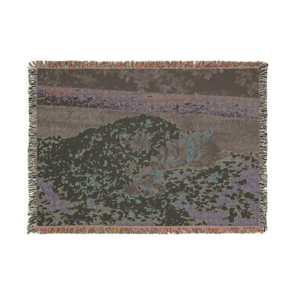 Floral Cat Woven Blanket — Pink Pet Portrait Throw